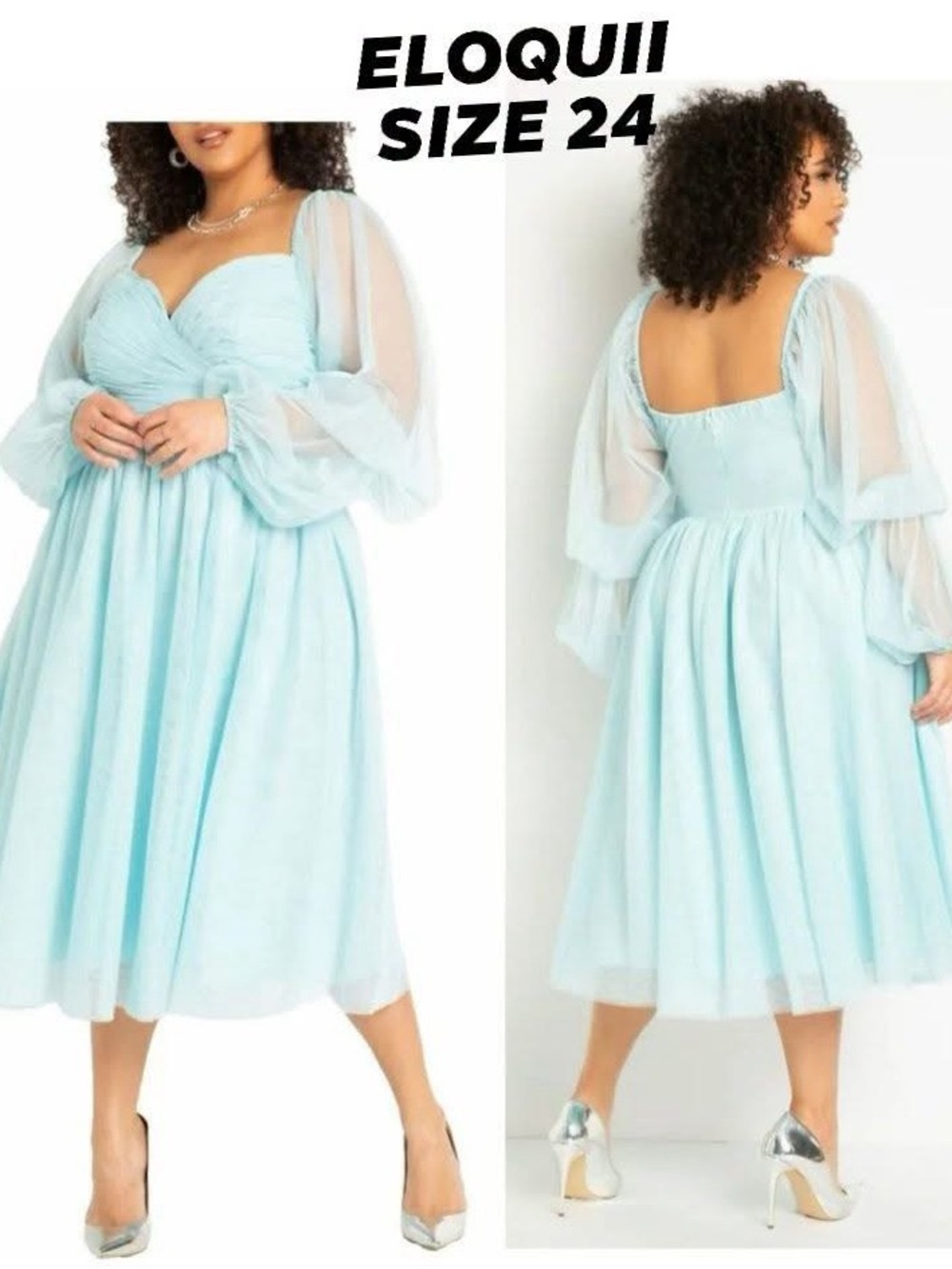 Eloquii Light Blue Ballet Tulle Dress - Size 24